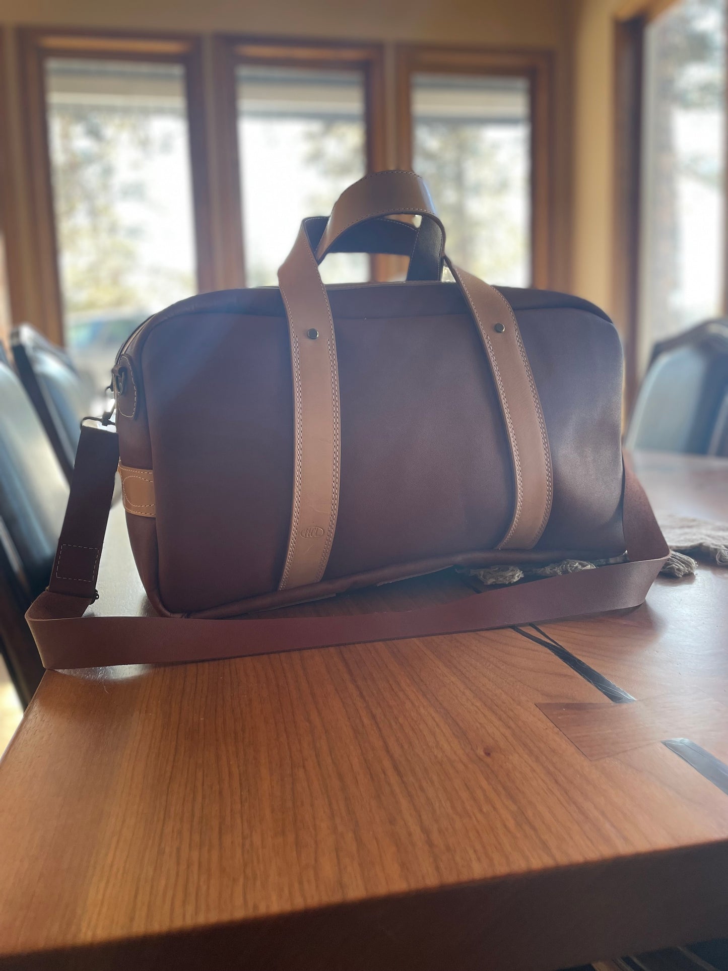 Ready to Ship Leather Carry on Travel Bag