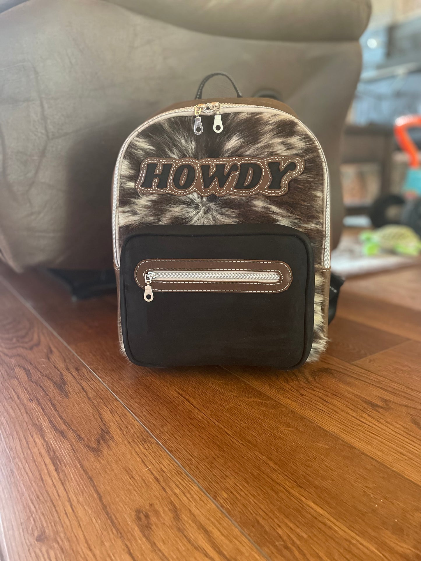HOWDY Hair on Hide Leather Back Pack