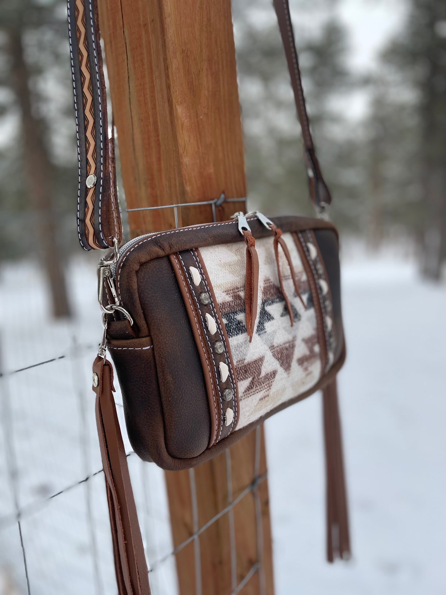 Ready to Ship -Aztec Wool Roamer Cross body Purse