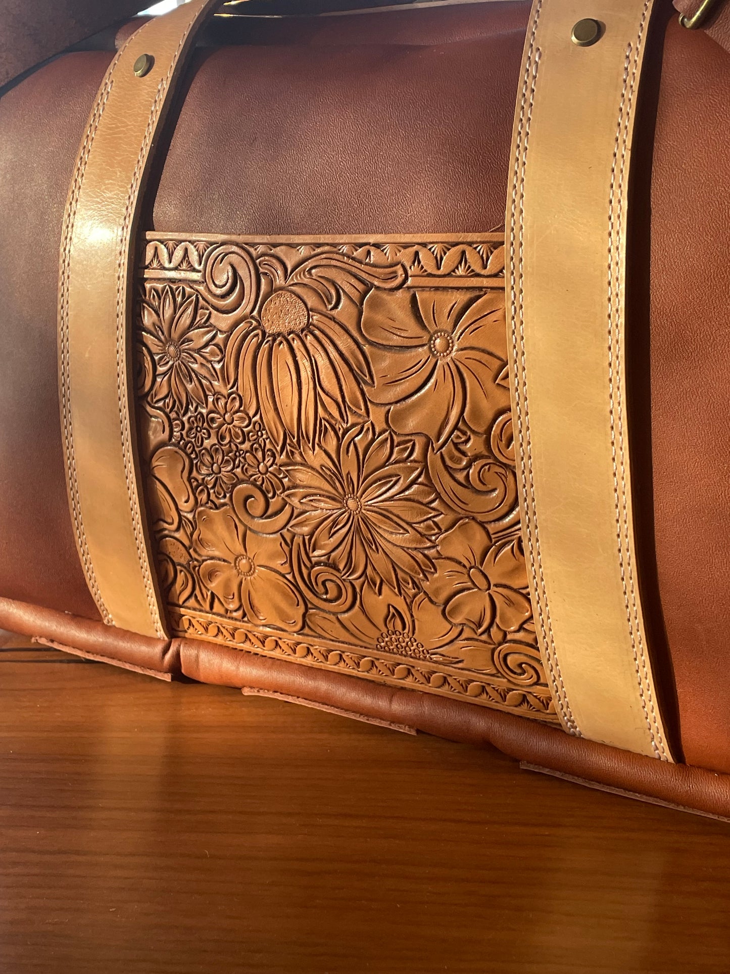 Ready to Ship Leather Carry on Travel Bag
