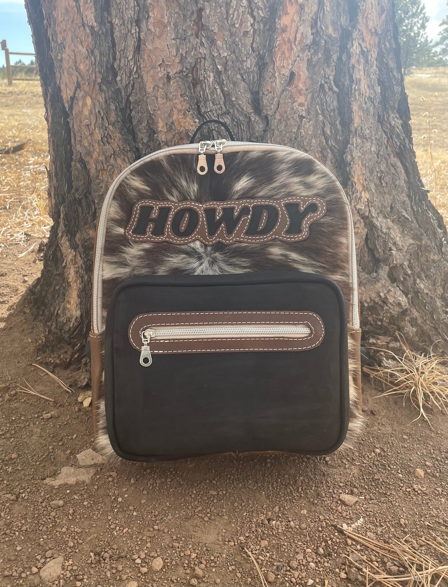 HOWDY Hair on Hide Leather Back Pack