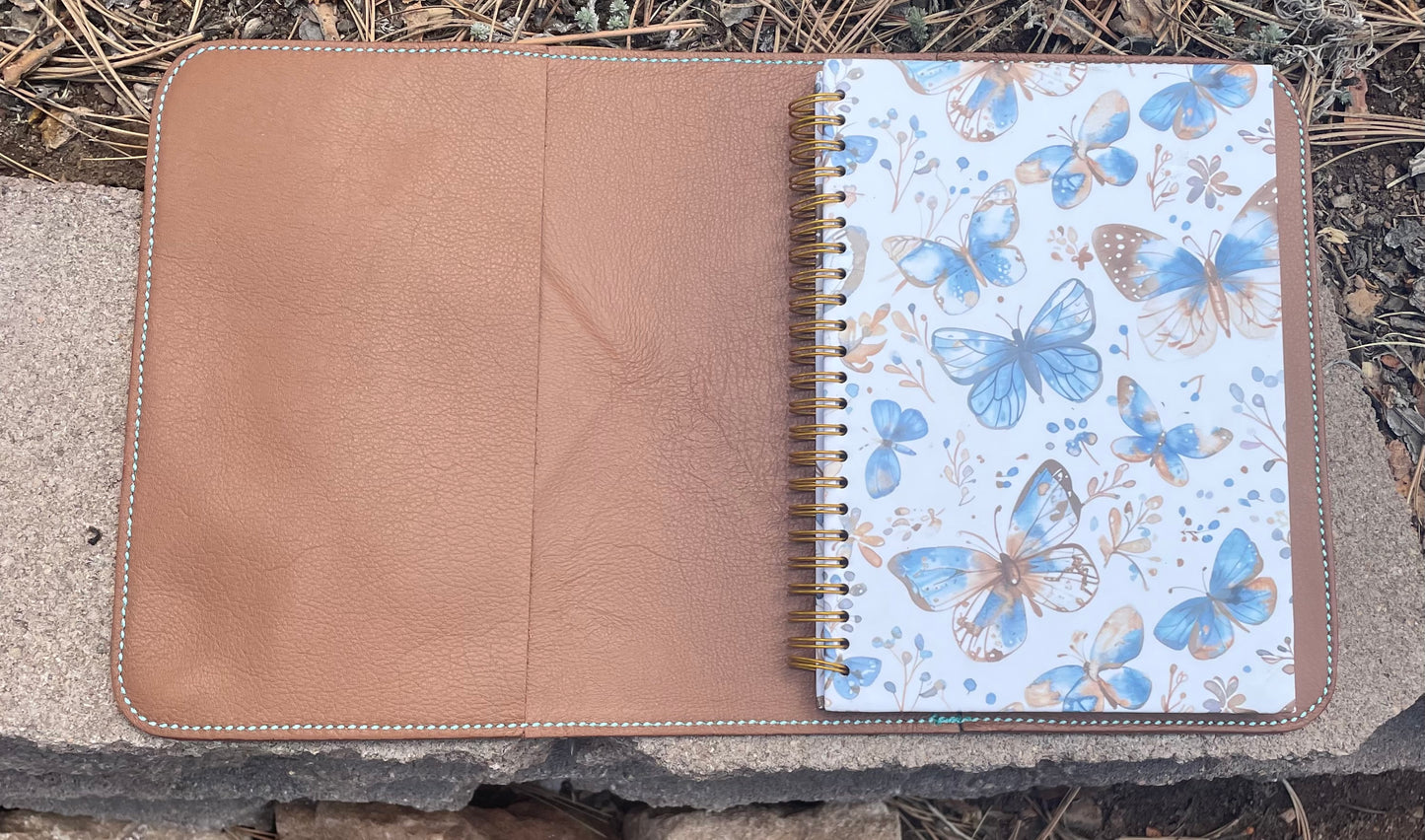 Butterfly Notebook/Bible Cover Turquoise