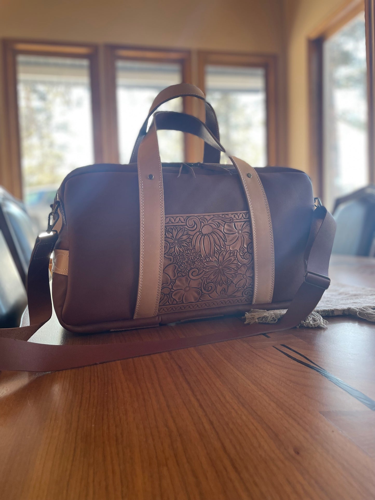 Ready to Ship Leather Carry on Travel Bag