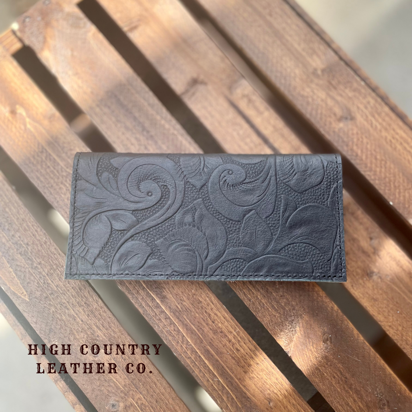 Checkbook Cover 1 - Black Floral Roses
