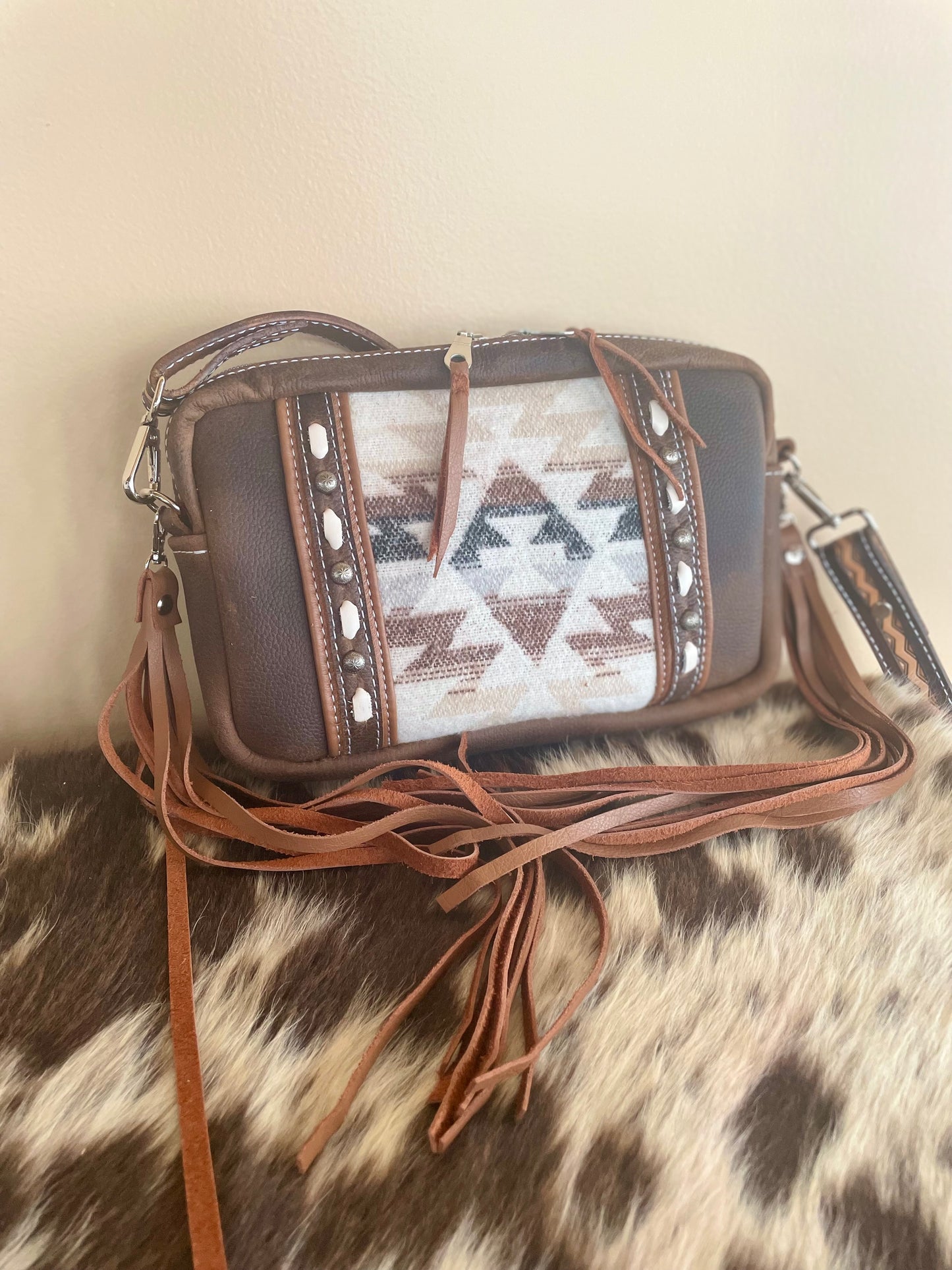 Ready to Ship -Aztec Wool Roamer Cross body Purse