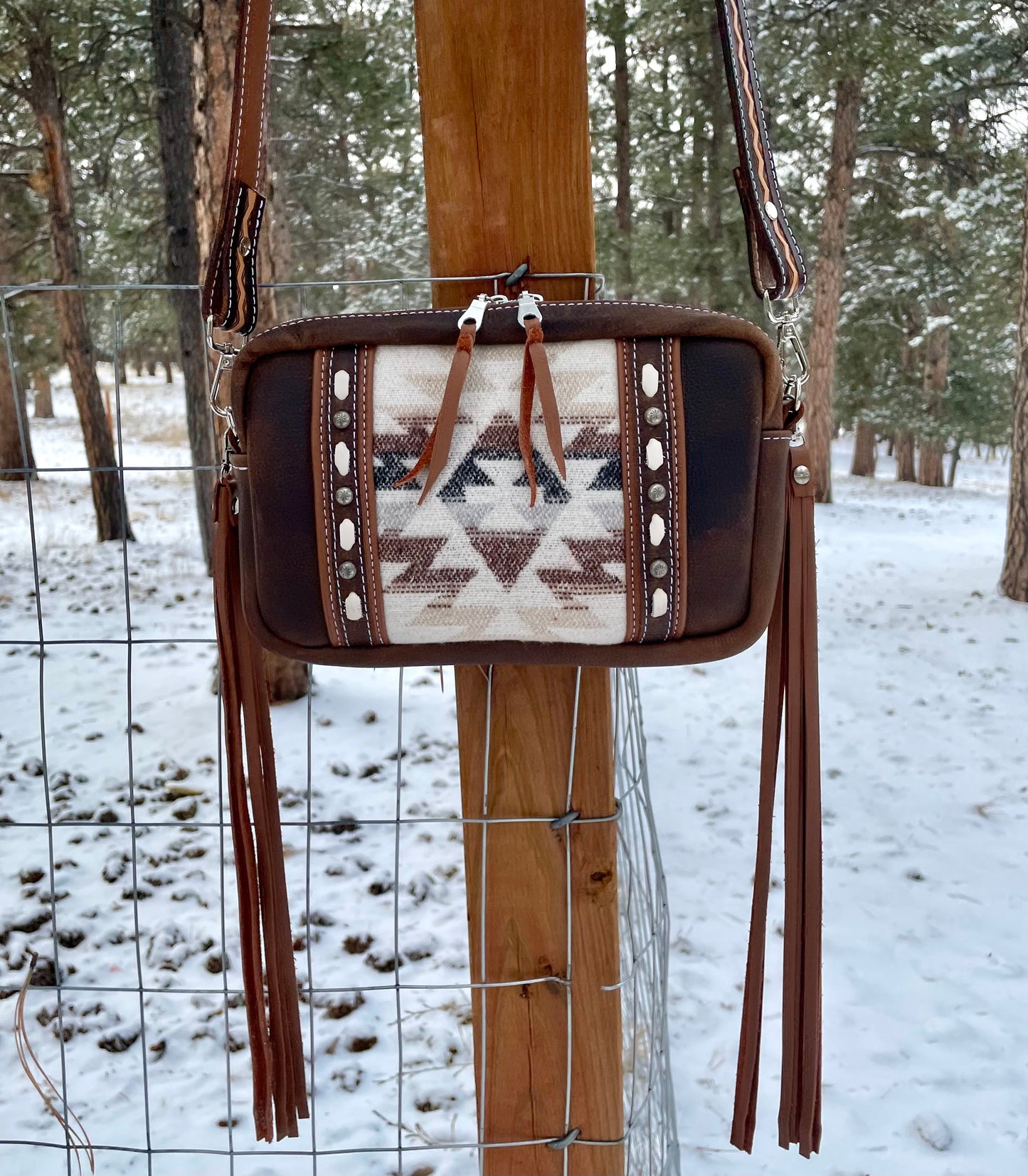 Ready to Ship -Aztec Wool Roamer Cross body Purse