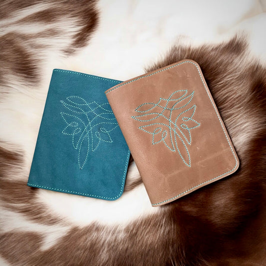 Turquoise & Brown Leather Notebooks - ready to ship