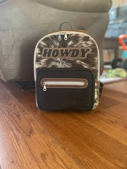 HOWDY Hair on Hide Leather Back Pack