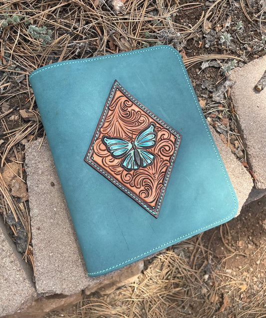 Butterfly Notebook/Bible Cover Turquoise