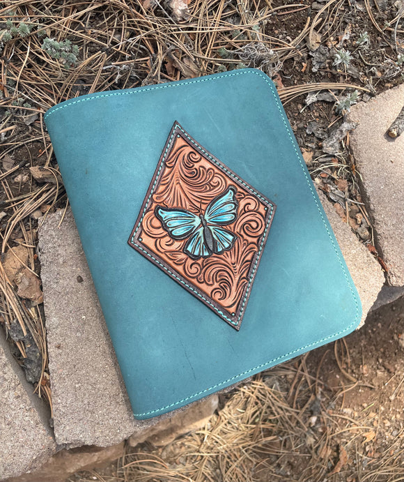Butterfly Notebook/Bible Cover Turquoise