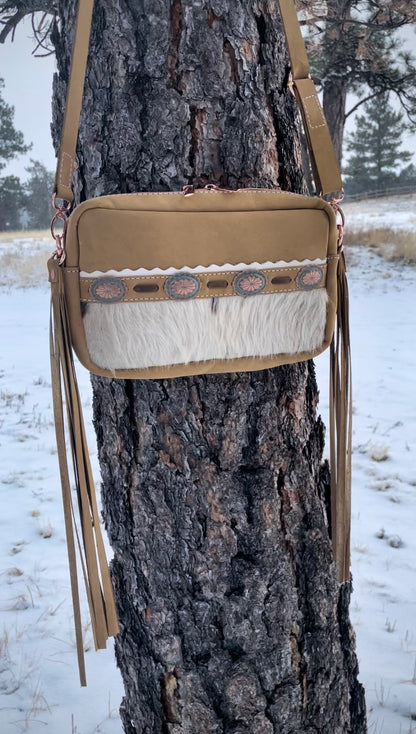 Ready to Ship - Crossbody Purse With Cowhide and Copper