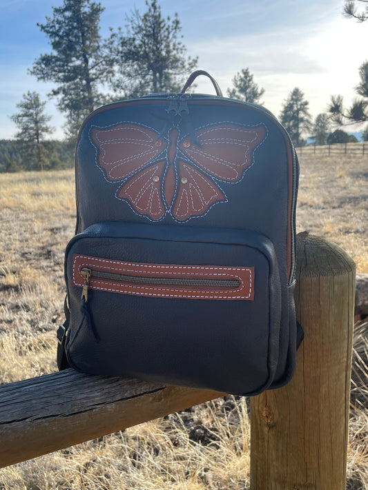 Navy Blue Butterfly Backpack