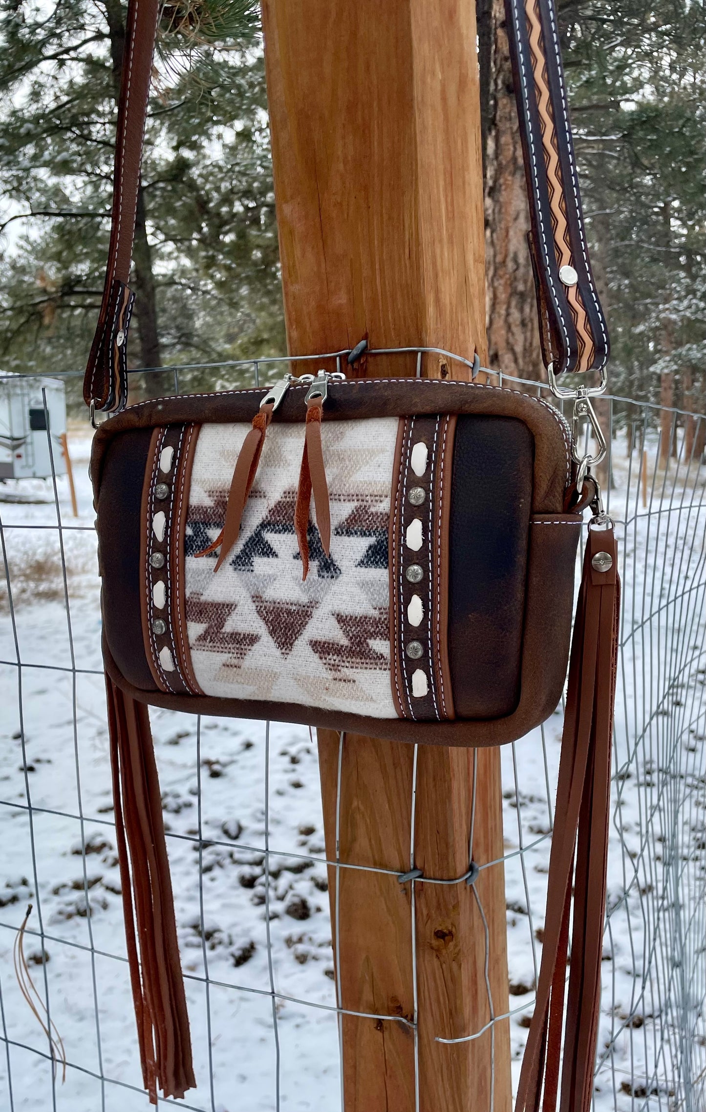 Ready to Ship -Aztec Wool Roamer Cross body Purse