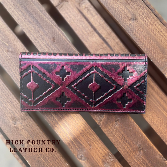 Checkbook Cover 3 - South Western Aztec Pink