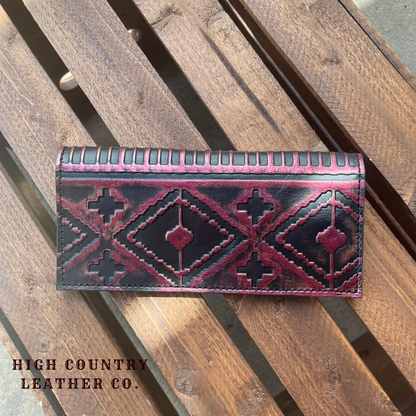 Checkbook Cover 3 - South Western Aztec Pink