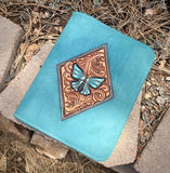 Butterfly Notebook/Bible Cover Turquoise